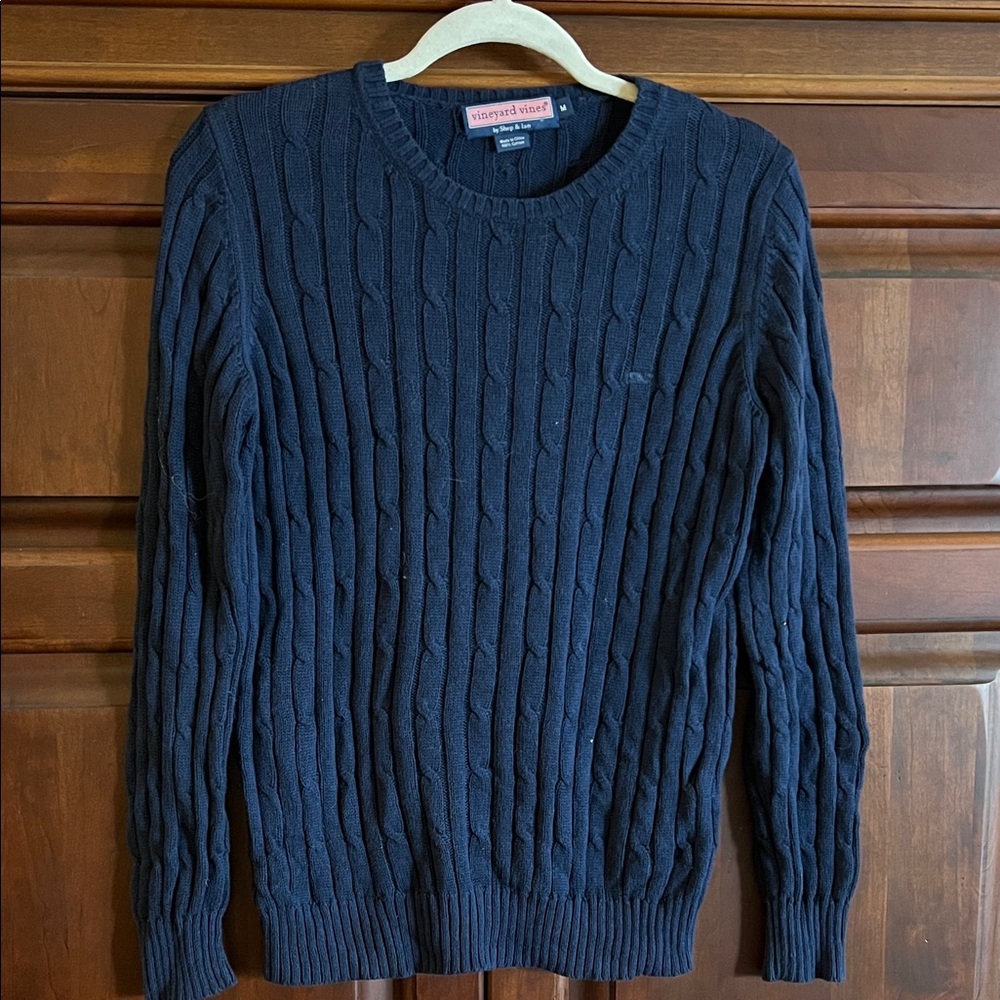 Vineyard Vines Navy Cable Knit Sweater